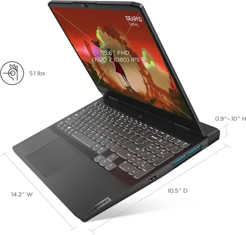 Vista 3 de Lenovo IdeaPad Gaming 3 - Laptop esencial para juegos - FHD de 15.6 pulgadas - 120 Hz - AMD Ryzen 5 6600H - NVIDIA GeForce RTX 3050 - 8 GB DDR5 RAM