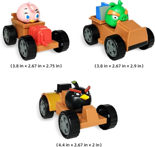 Vista 3 de ROLOSO Juguete coleccionable de Angry Birds Go con licencia de Kart Racer (juego de 6) figuras de rebaño, juegos de cerdo City Strike 2 Takedown