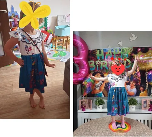 Vista 5 de Amarliben Girls Mirabel Dress Isabella Luisa Princess Costume Outfit Birthday Dresses Madrigal Magic Family Party Dress up