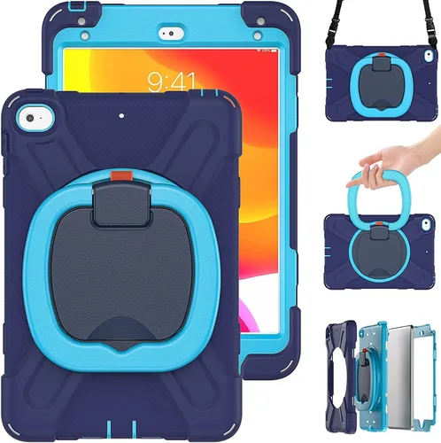 Vista 16 de Funda infantil para iPad mini 7 (A17 Pro) 2024/Mini 6 8.3 pulgadas Funda resistente a prueba de golpes con correa de mano, correa de hombro, Negro
