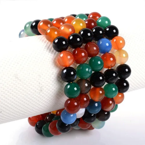 Vista 2 de JUSTINSTONES 8mm Round Beads Stretch Bracelet 7 Inch Unisex