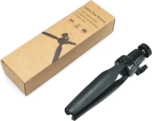 Vista 9 de Mini soporte de trípode de escritorio con cabeza esférica universal de 1/4 tornillo de 6.3 pulgadas para proyectores, cámaras DSLR, cámaras web