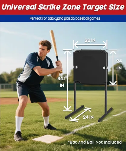 Vista 2 de Garbuildman Baseball Strike Zone Target para bolas de plástico, marco de metal portátil para lanzar y golpear herramienta de entrenamiento