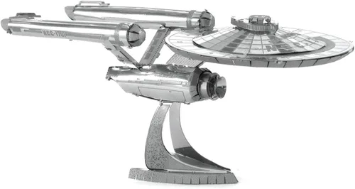 Vista 2 de Fascinations Juego de 2 modelos de Metal Earth 3D Star Trek USS Enterprise NCC-1701D y USS Enterprise NCC-1701