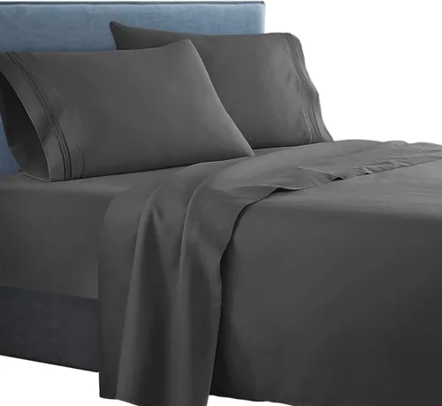 Vista 16 de Juego de sábanas para dormitorio de 4 piezas, colección 1500 Clara Clark.