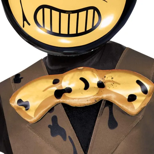 Vista 4 de Disfraz de Bendy para niños disfraz oficial de lujo de Bendy y The Dark Revival con máscara y corbatín