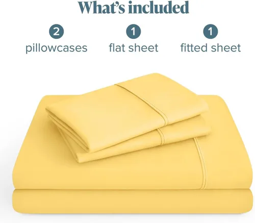 Vista 168 de Bare Home Sheet Set 1800 Ultra-Soft with 2 Pillowcases (Twin XL, Dark Blue)