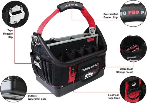 Vista 3 de Wiha 91239 Veto RedStripe TECH OT-LC Kit de herramientas de bolsa abierta de 11 piezas