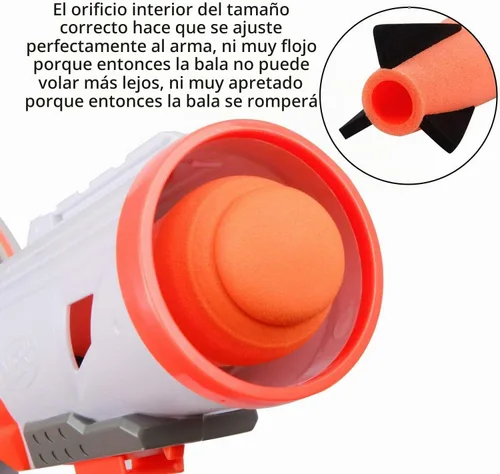 Vista 4 de Ruibytree 6 Packs Mega Missile Refill for Nerf N-Strike Elite Series, Compatible Darts Mega Missile Refill Bullets Foam Rockets for Nerf Party