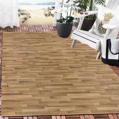 Vista 9 de Alfombra rústica impermeable de grano de madera de 2 x 3 pulgadas, color gris marfil, alfombra reversible de lana suave con estampado de tablero