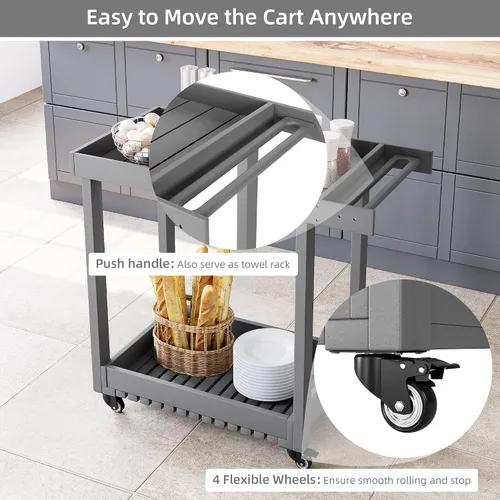 Vista 5 de Senfot Carrito utilitario resistente, (gris)