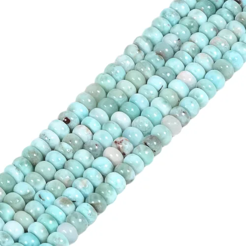 Vista 9 de Larimar natural Rondelle - Cuentas sueltas de 15 pulgadas para hacer joyas de bricolaje