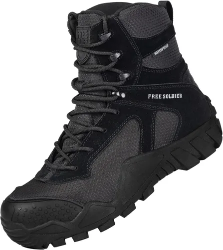 Vista 7 de FREE SOLDIER Men's Waterproof Hiking Boots Military Tactical Boots for Men Outdoor Lightweight Work Boots