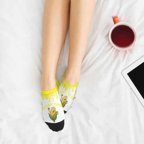 Vista 5 de devor No Show Socks Christmas Liner Women Sock Cotton Crew Sock Trendy mmerry corn Sock