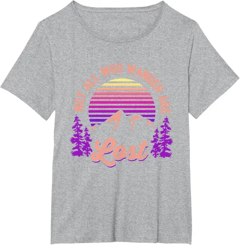 Vista 96 de Not All Who Wander Are Lost Vintage Mountains - Camiseta de senderismo, Negro, S