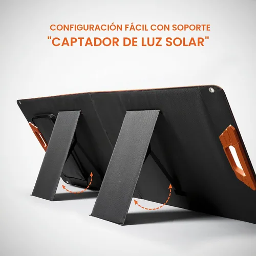 Vista 7 de Paneles solares de 100 vatios portátiles, 24% de alta eficiencia, 18V, cargador solar plegable con salidas USB para estaciones de energía