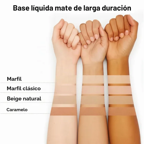 Vista 7 de FV Paquete de 2 bases impermeables, base ligera y de cobertura media con acabado mate, control de aceite, maquillaje líquido de larga duración