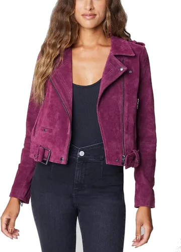Vista 10 de [BLANKNYC] Ropa de lujo para mujeres, chaquetas de motocicleta de cuero de gamuza recortadas, abrigos cómodos y elegantes Blondie