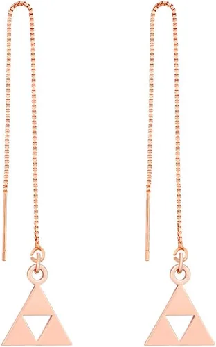 Vista 9 de Collares con colgante de oro de 14K de SENFAI en acero inoxidable con aretes triangulares 1-Anime oro-plus