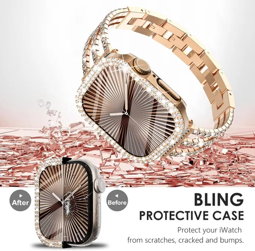 Vista 41 de Surace Bling - Carcasa con protector de pantalla para Apple Watch Series 3, 2, 1 de 1.496 pulgadas