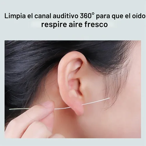 Vista 6 de Hilo limpiador de agujeros para aretes, juego de cuidado de oídos, 70 piezas desechables para piercings de cuidado posterior, línea de limpieza