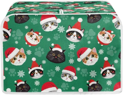 Vista 19 de Cat Print 2 Slice Bread Maker Cover Music Note Print Microwave Oven Cover Bakeware Protector Anti Fingerprint Protective Covers for Kitchen