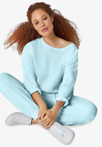 Vista 3 de Ellos Sudadera de forro polar boxy de talla grande para mujer