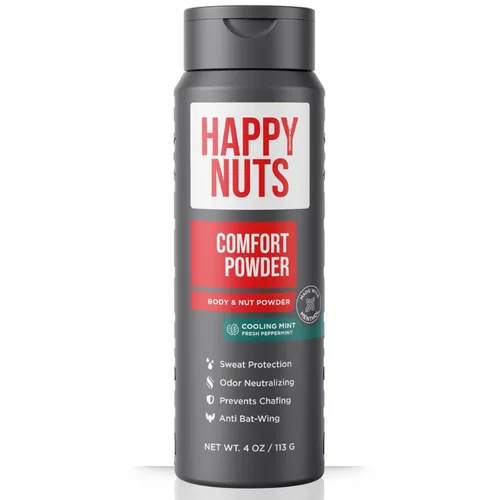 Vista 11 de HAPPY NUTS Comfort Powder - Antirozaduras y desodorante, sin aluminio, control del sudor y el olor para la picazón deportista, la ingle y el privado