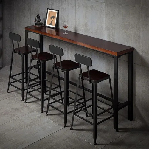 Vista 7 de Taburetes de bar altos Silla de bar para el hogar Restaurante Cocina Silla de respaldo de metal moderno Recepción Taburete alto Taburete alto