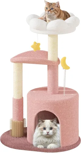 Vista 12 de Colección Athena - Pequeño Árbol para Gatos con Torre y Rascador, Árbol para Gatos Moderno y Bonito de 32 Pulgadas con Confortable Nido, Bola