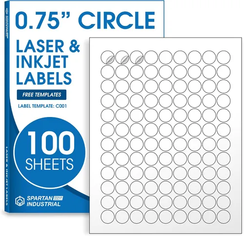 Vista 22 de Etiquetas circulares de 0.75" para láser y inyección de tinta, Spartan