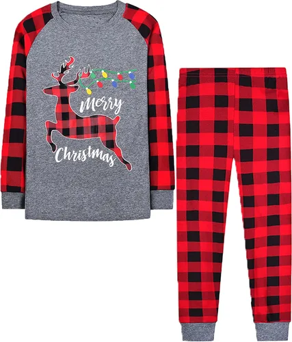 Vista 3 de Conjunto de pijama de Navidad a juego para la familia, conjunto de pijama de Navidad de algodón