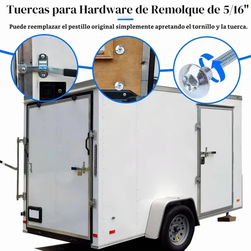 Vista 6 de Tuerca de cabeza abombada Torx de barril de 5/16" para pestillo de puerta de remolque de carga - Herrajes para puerta de remolque de carga