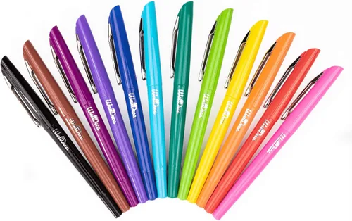 Vista 7 de WallDeca Bolígrafos de punta de fieltro, punta fina (0.020 in), colores surtidos del arco iris, 12 unidades Hechos para la escritura diaria