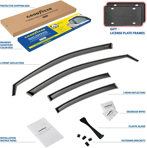 Vista 6 de Goodyear - Deflectores de ventana de canal inastillables para Toyota Camry 2025-2026 Sedan, protectores para la lluvia, viseras para la ventana
