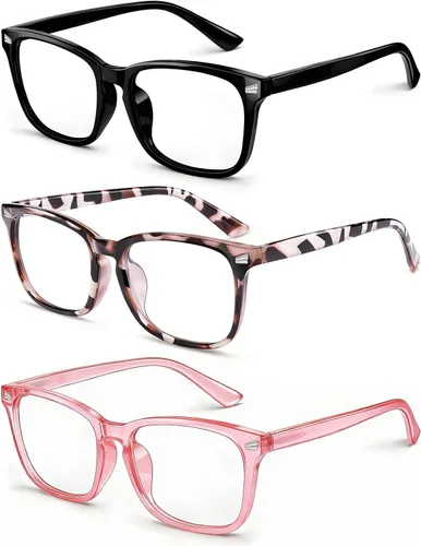 Vista 14 de Gafas de luz azul para niños y niñas, paquete de 2 lentes de luz azul para adolescentes y niños, anteojos falsos, anteojos para niños pequeños, de 6