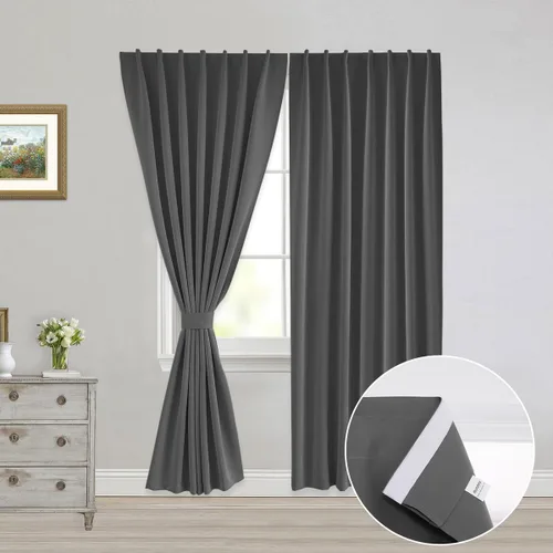Vista 38 de Muamar Cortinas opacas sin taladro, paneles de cortina para ventana fáciles de instalar, juego de 2 paneles de cortinas portátiles para dormitorio