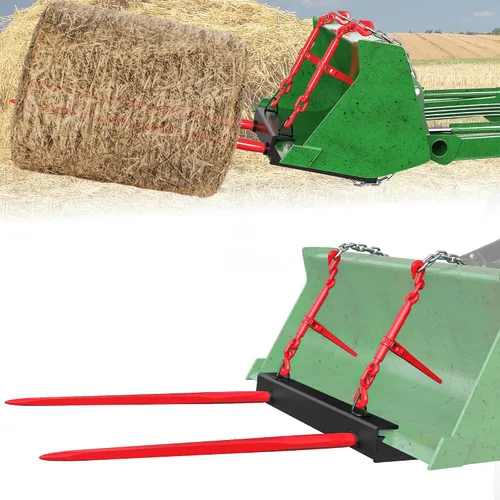 Vista 10 de YITAMOTOR Accesorio de lanza de heno de 39 pulgadas, lanzas de bala doble tractor de cubo de 3000 libras