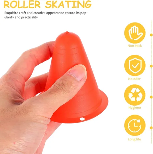 Vista 8 de Mini Conos de Agilidad Rodillo - Cono de patinaje: Slalom Conos 25pcs Roller Marker Cups Conos de tráfico de plástico Conos de disco Marcadores