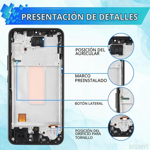 Vista 3 de Reemplazo de pantalla AMOLED para Samsung Galaxy A34 con marco
