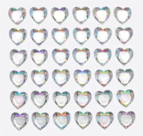 Vista 21 de MECCANIXITY 144 calcomanías autoadhesivas de diamantes de imitación de corazón de 0.394 pulgadas para maquillaje de San Valentín, artes y Azul