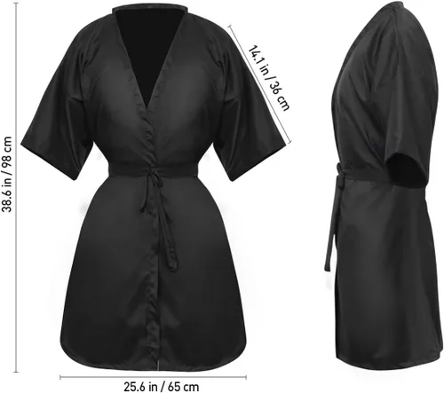 Vista 3 de Lurrose - Albornoz de peluquería para clientes de salón de pelo, para cortar pelo, para clientes