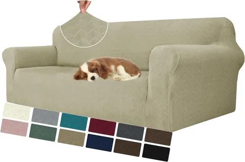 Vista 22 de MAXIJIN Funda elástica para silla con brazos, 1 pieza para sofá o silla de estar, funda antideslizante (31-46 pulgadas), protector de muebles que se