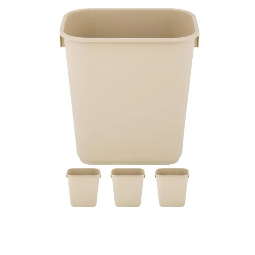 Vista 54 de Cubo de basura rectangular beige de 10 galones para restaurante, papelera comercial, papelera de plástico para oficina, cubo de basura para baño