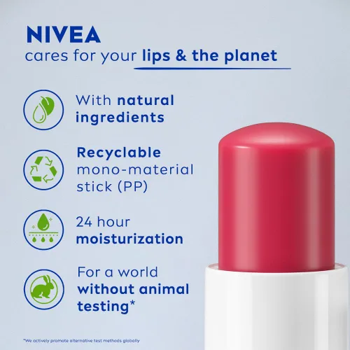 Vista 9 de Nivea Cuidado de labios Cereza con brillo afrutado, 4.8gm