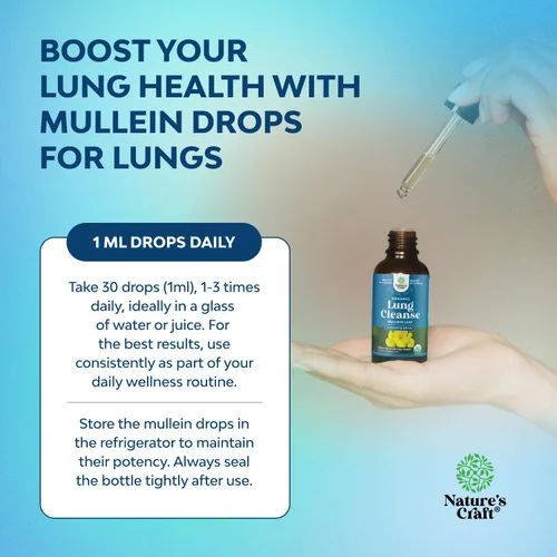 Vista 2 de Gotas de gordolobo orgánicas USDA para los pulmones - Desintoxicación y limpieza pulmonar herbal con extracto de raíz de malvavisco y hoja