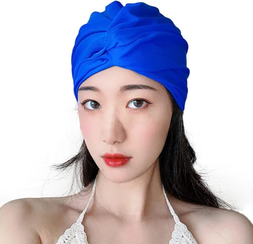 Vista 15 de Gorro de natación de elastano para verano, no impermeable, antideslizante, elástico, para piscina, gimnasio, deportes acuáticos subacuáticos