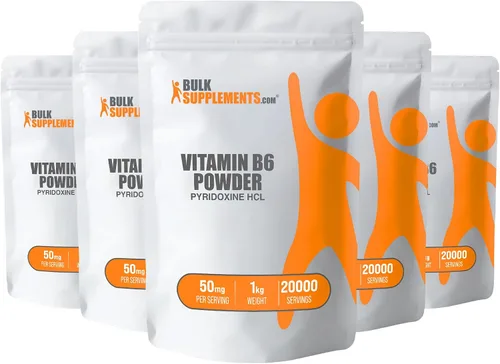 Vista 6 de BulkSupplements. com Pyridoxine HCl Powder - Suplemento de vitamina B6, suplemento vitamínico - Sin gluten, 50 mg de piridoxina B6 por porción, 100