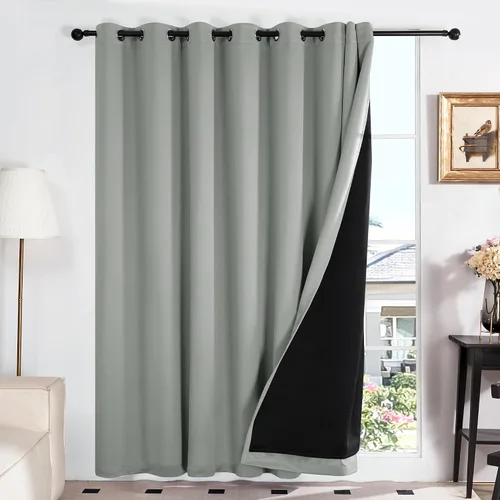Vista 64 de Deconovo cortinas blackout 100 % con forro totalmente negro con aislamiento térmico de doble capa, oscurecimiento de la habitación, ahorro