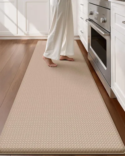 Vista 11 de Color&Geometry - Alfombras de cocina antideslizantes e impermeables Alfombra de cocina acolchada Alfombra antifatiga para pararse de 30 x 18 Verde